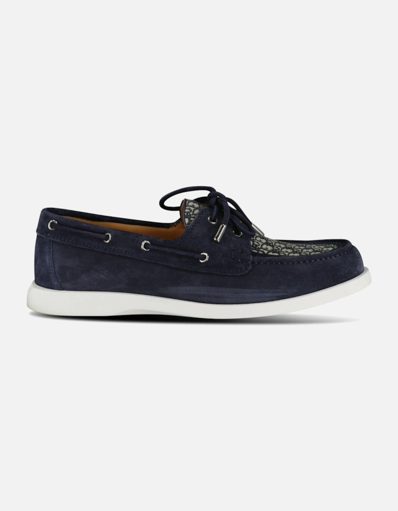 Granville Boat Shoe Navy & Beige Suede