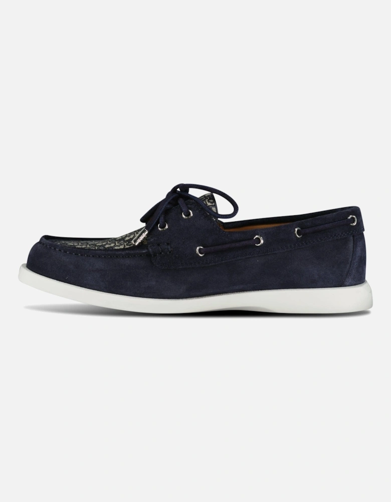 Granville Boat Shoe Navy & Beige Suede