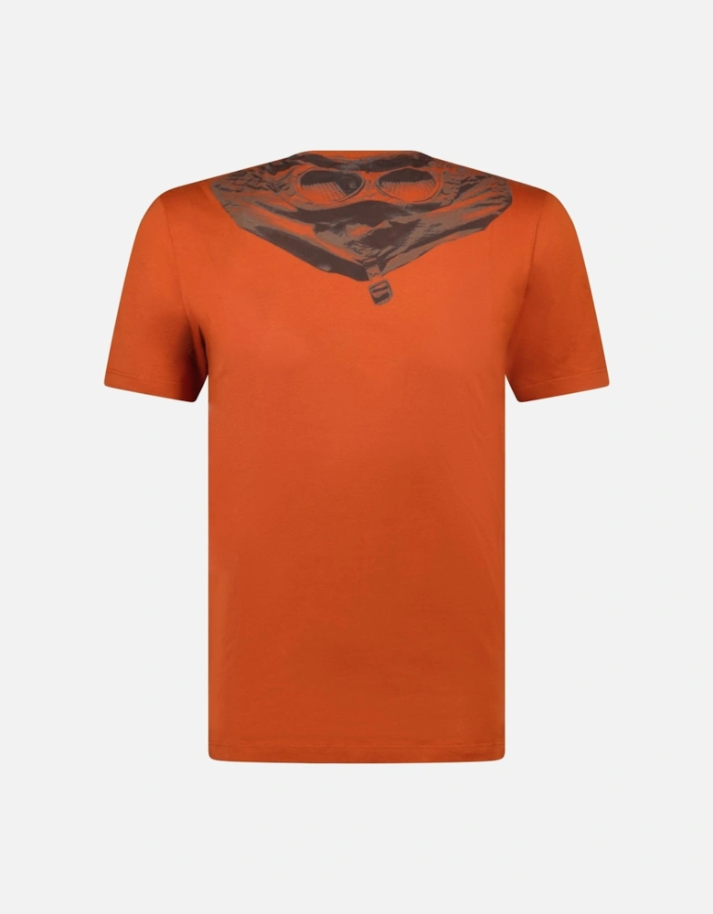 Goggle Print Crew T-Shirt Burnt Orange