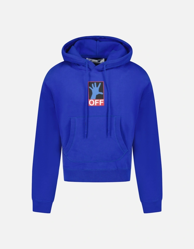 '90'S Hand Over' Logo Hoodie Blue