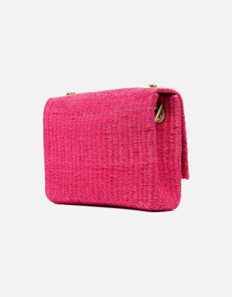 'Kate' Rafia Shoulder Bag Pink