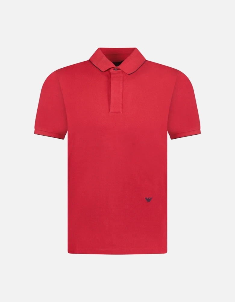 Collar Polo T-Shirt Red