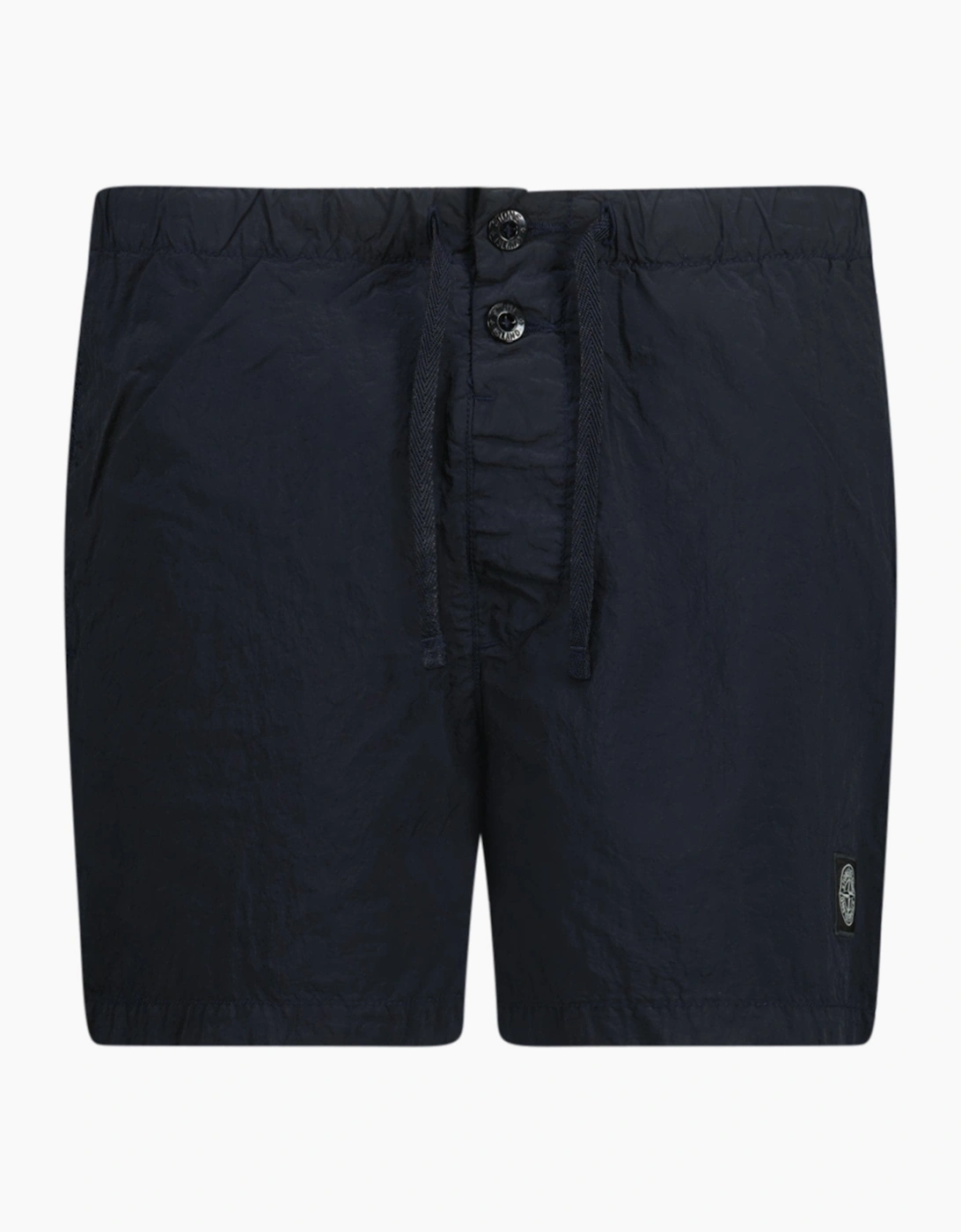 Stone Island Men's Navy Chrome Swim Shorts With Buttons - : 32/34 W34 L