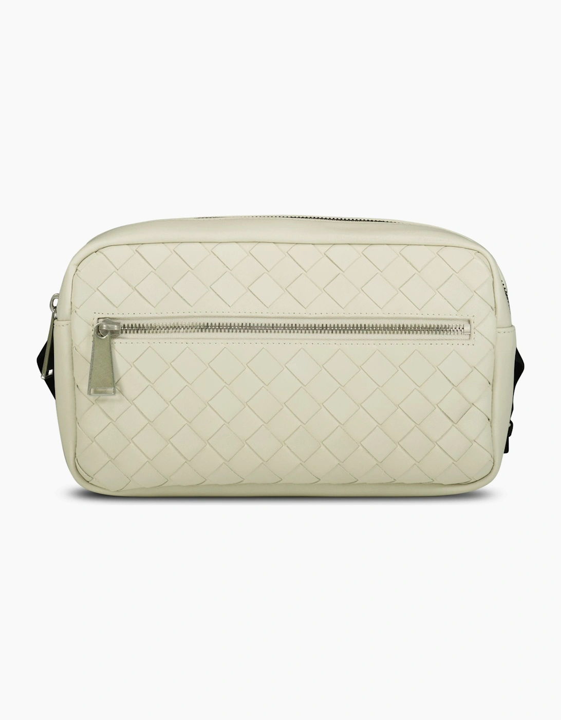 Men's Bottega Veneta Basket Weaved Leather Belt Bag Ivory - White