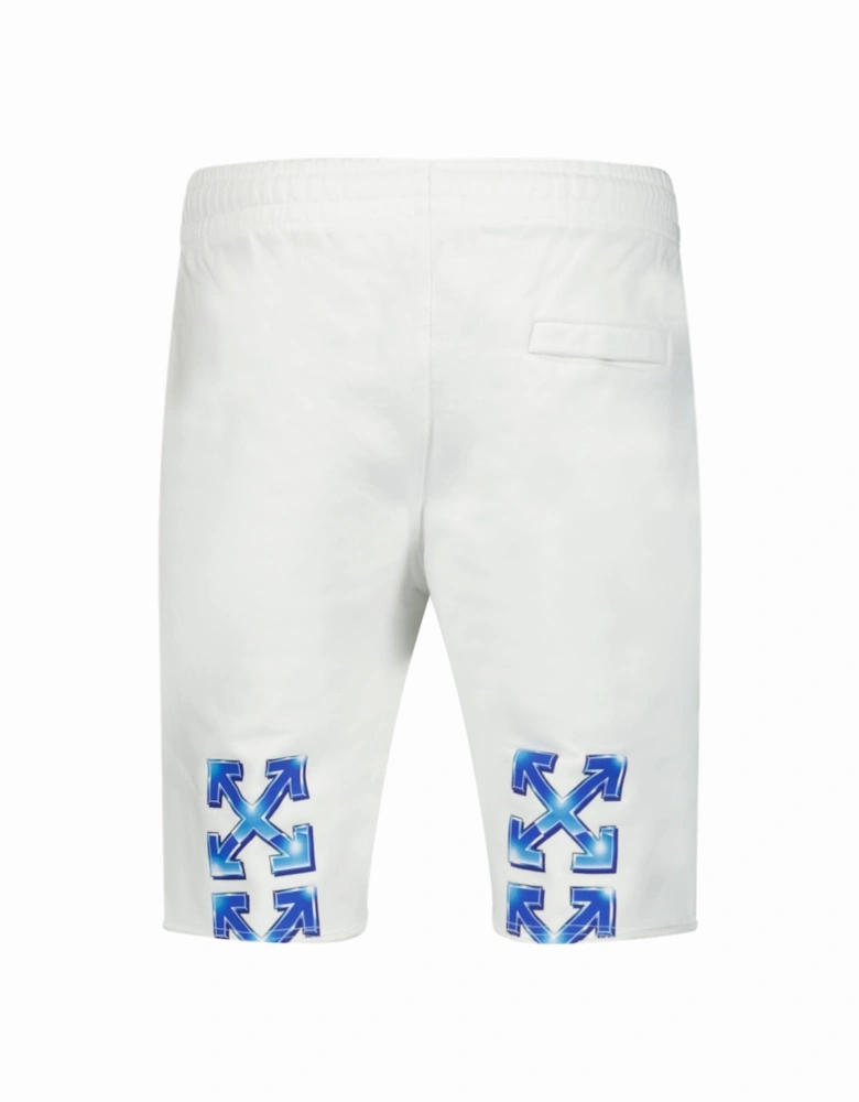 Blue Metal Arrow Shorts White