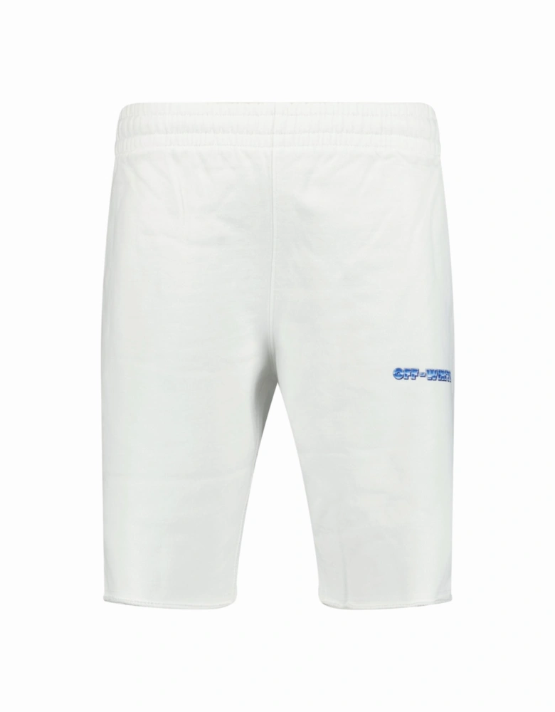 Blue Metal Arrow Shorts White