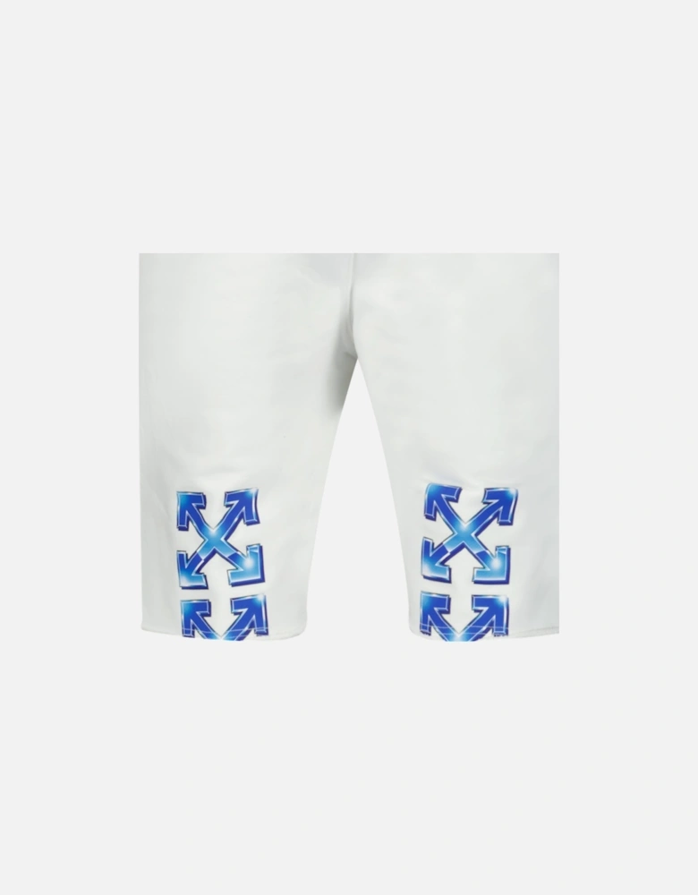 Blue Metal Arrow Shorts White