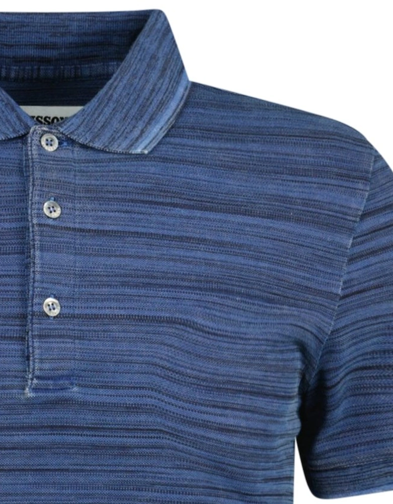 3 Button-Up Polo Shirt Striped Navy