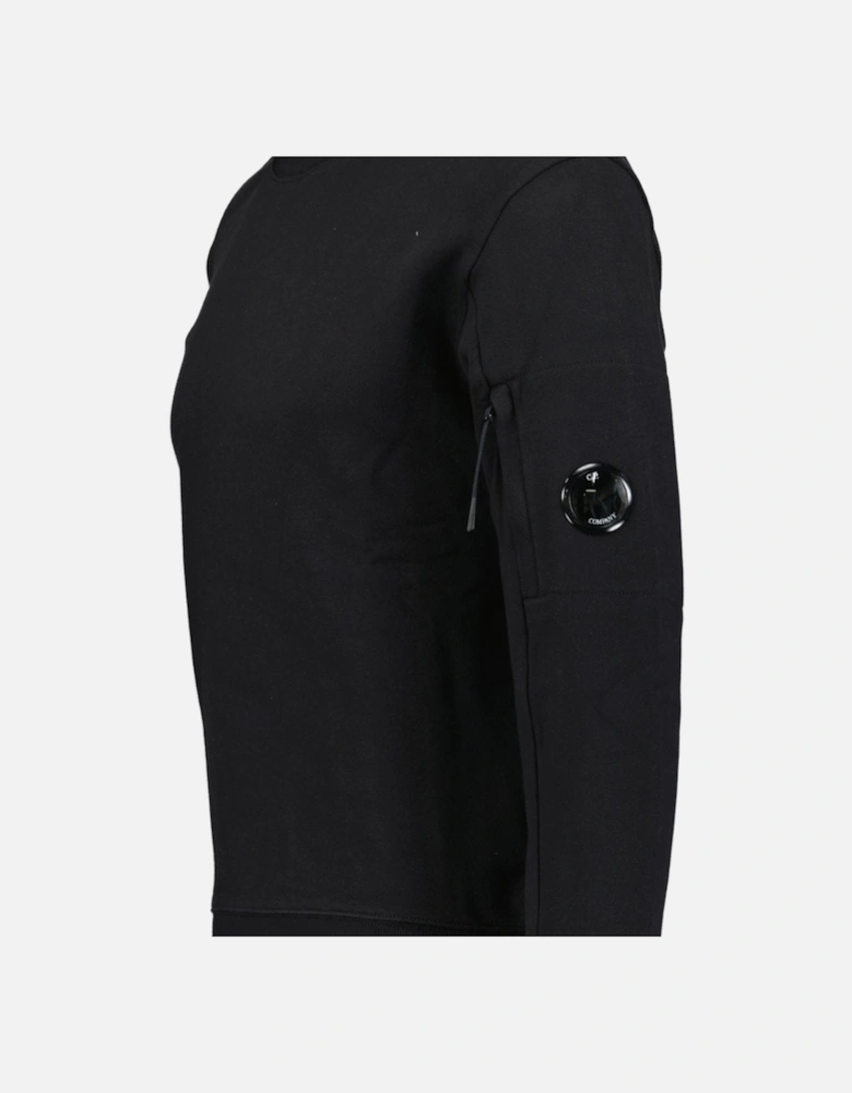 Diagonal Raised Arm Lens Sweatshirt Black