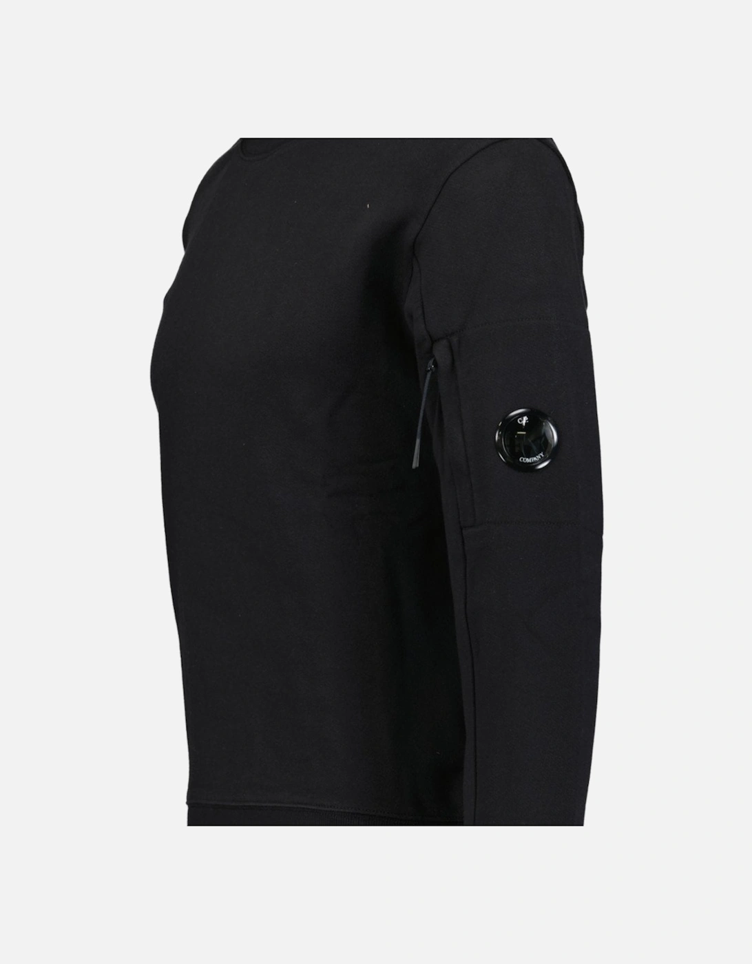 Diagonal Raised Arm Lens Sweatshirt Black