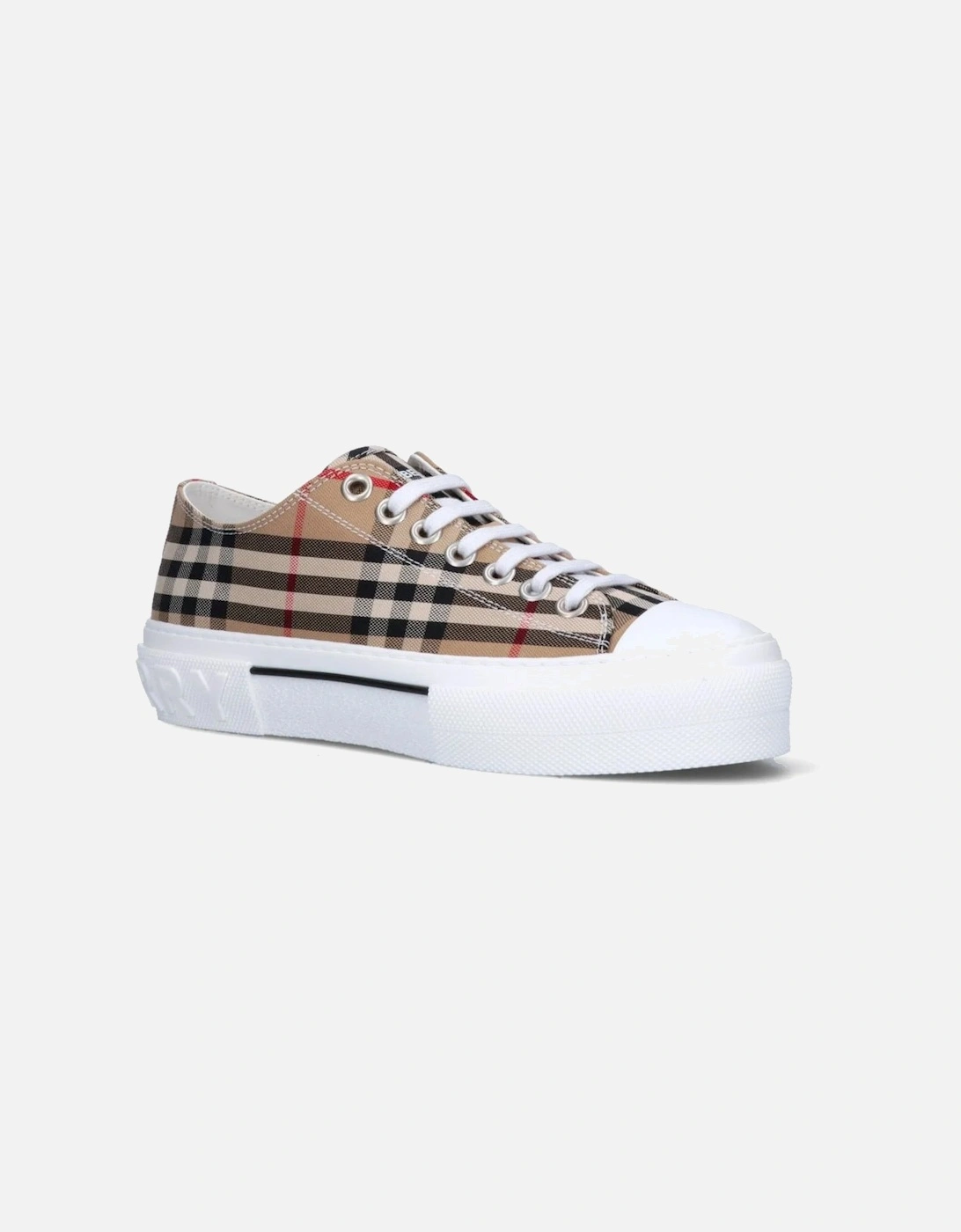 'Jack Low' Check Trainers Beige