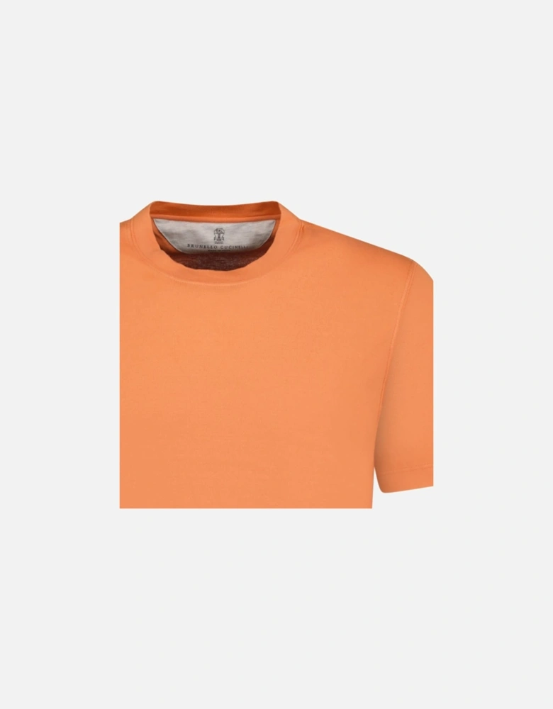 Crew Neck Slim Fit T-Shirt Apricot Orange