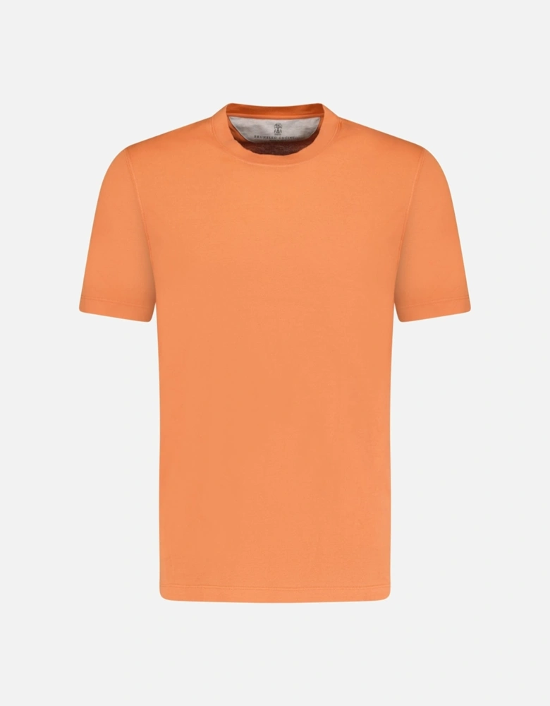 Crew Neck Slim Fit T-Shirt Apricot Orange