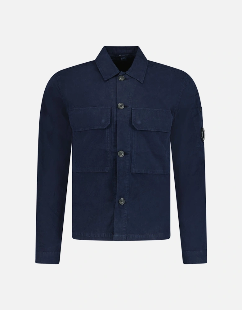 Button Up Lens Overshirt Navy