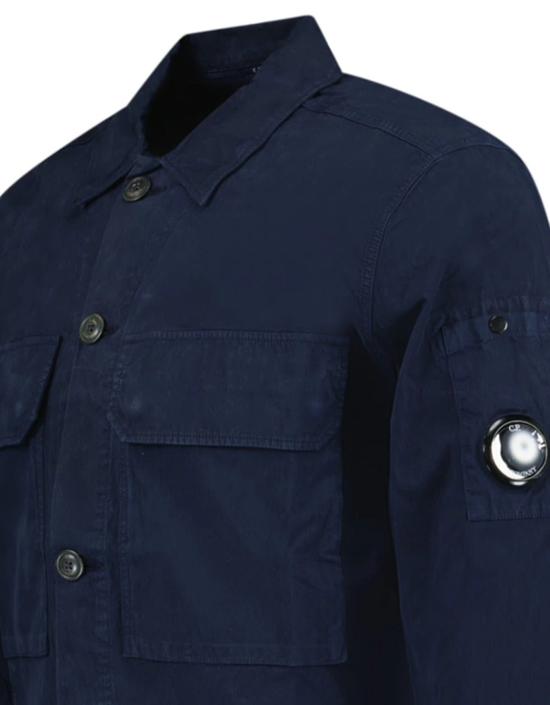 Button Up Lens Overshirt Navy