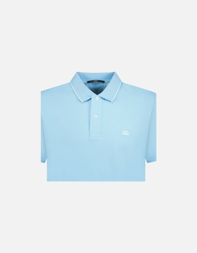 Short Sleeve Stitch Logo Polo T-Shirt Baby Blue