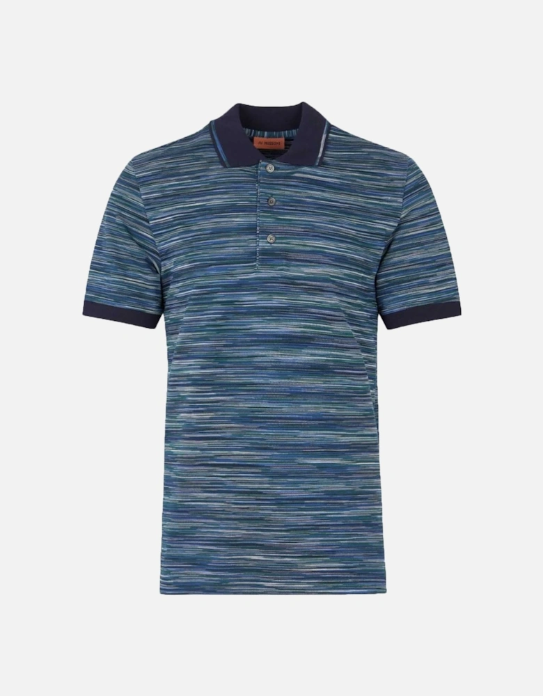 Space Dyed Polo Shirt Blue