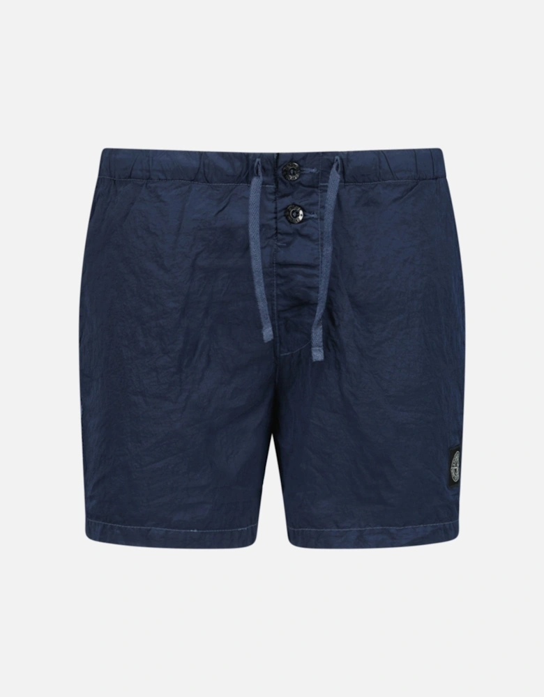 Chrome Swim Shorts With Buttons Avio Blue