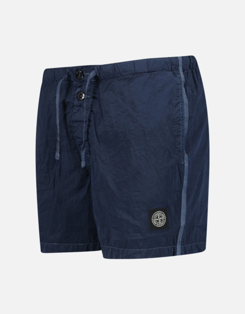 Chrome Swim Shorts With Buttons Avio Blue