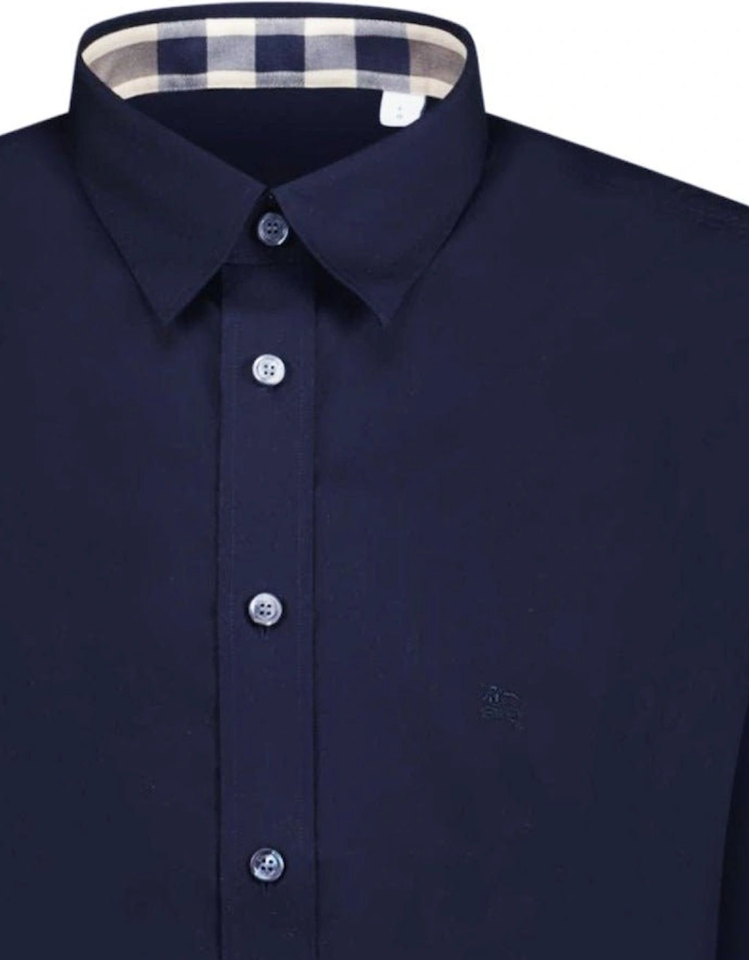 Classic Check Neck Cambridge Shirt Navy