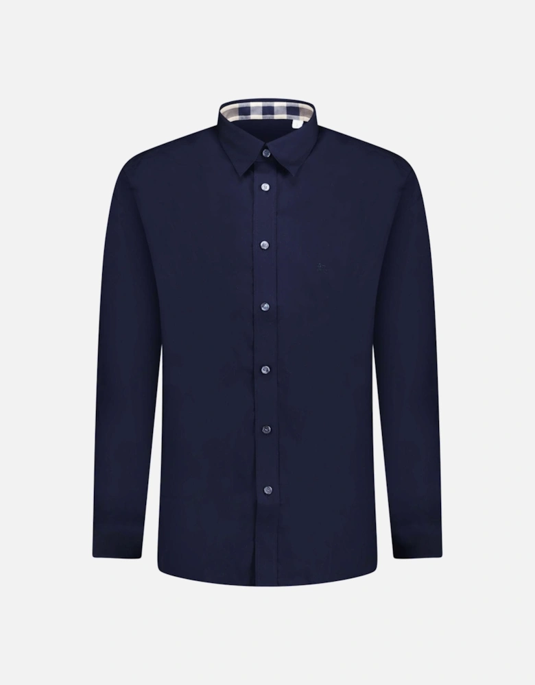 Classic Check Neck Cambridge Shirt Navy