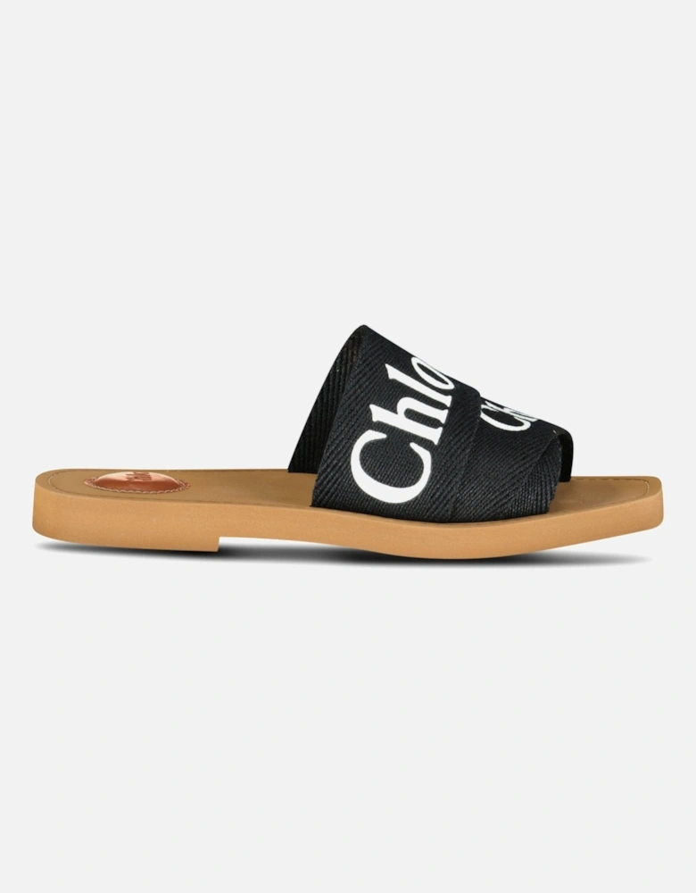 Logo-Strap Sandals Black