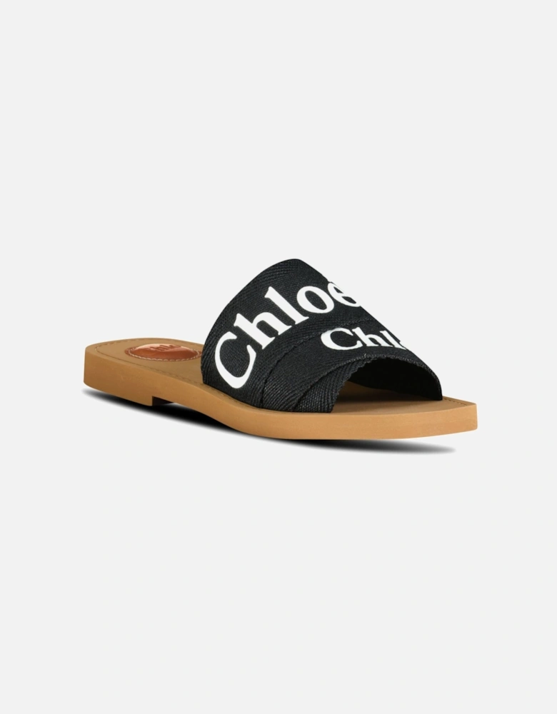 Logo-Strap Sandals Black