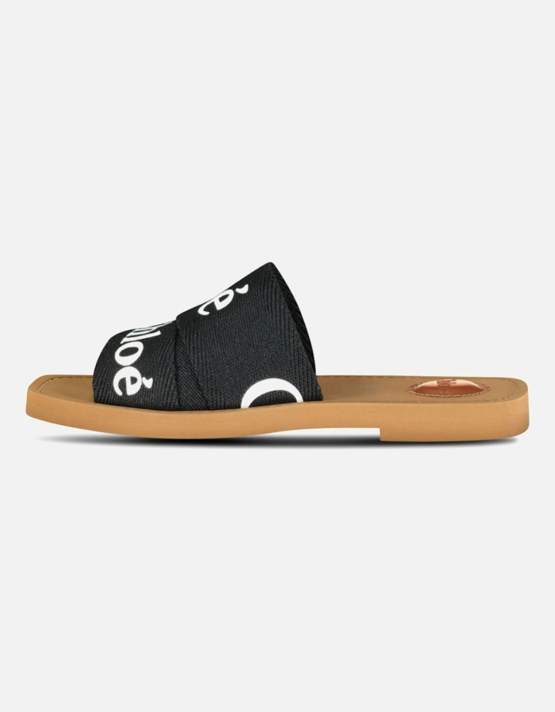 Logo-Strap Sandals Black