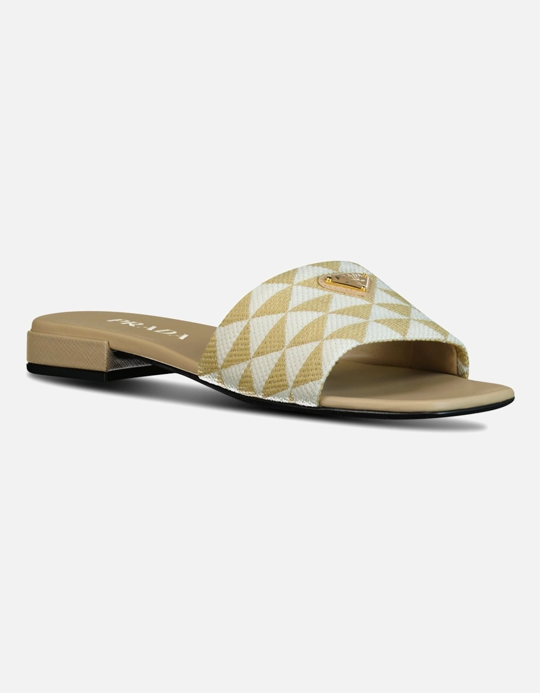 Triangle Logo Flat Mule Gold & White, 4 of 3