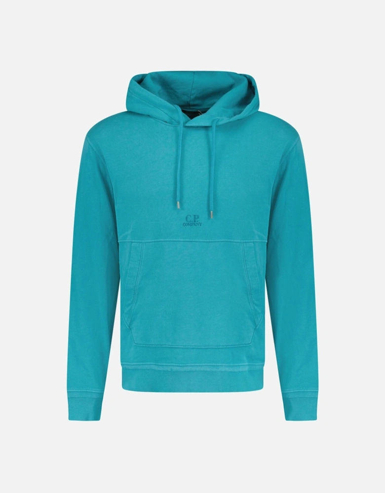 Writing Logo Hooded Sweatshirt Blue