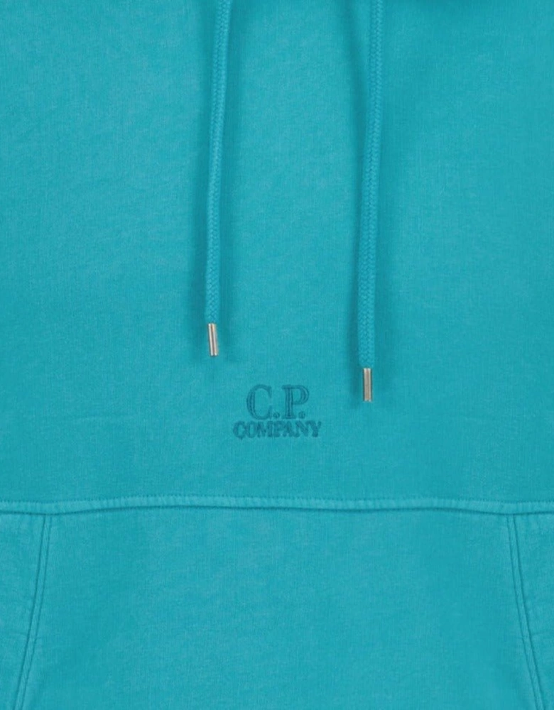 Writing Logo Hooded Sweatshirt Blue