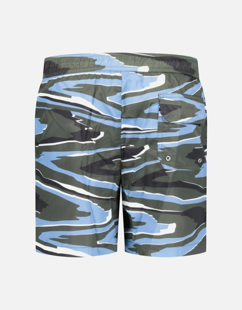 Camouflage Pattern Swim Shorts Grey