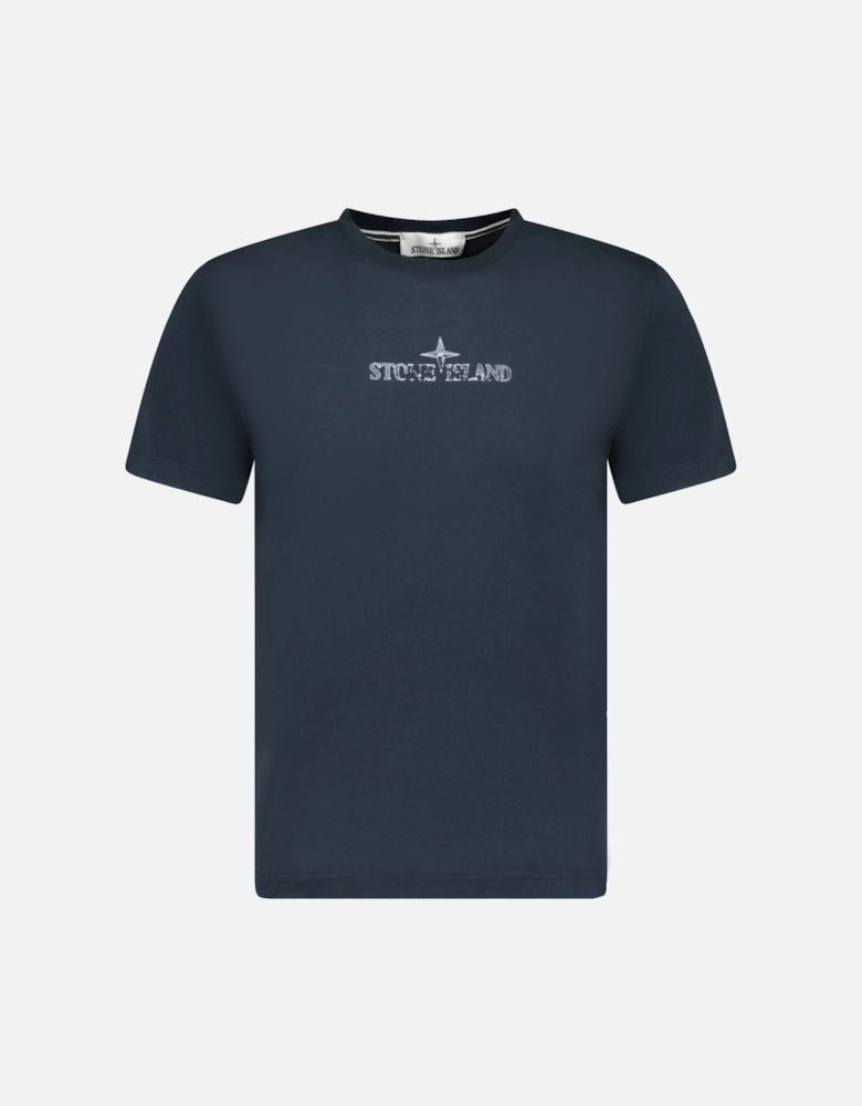 Compass Print Logo T-Shirt Navy