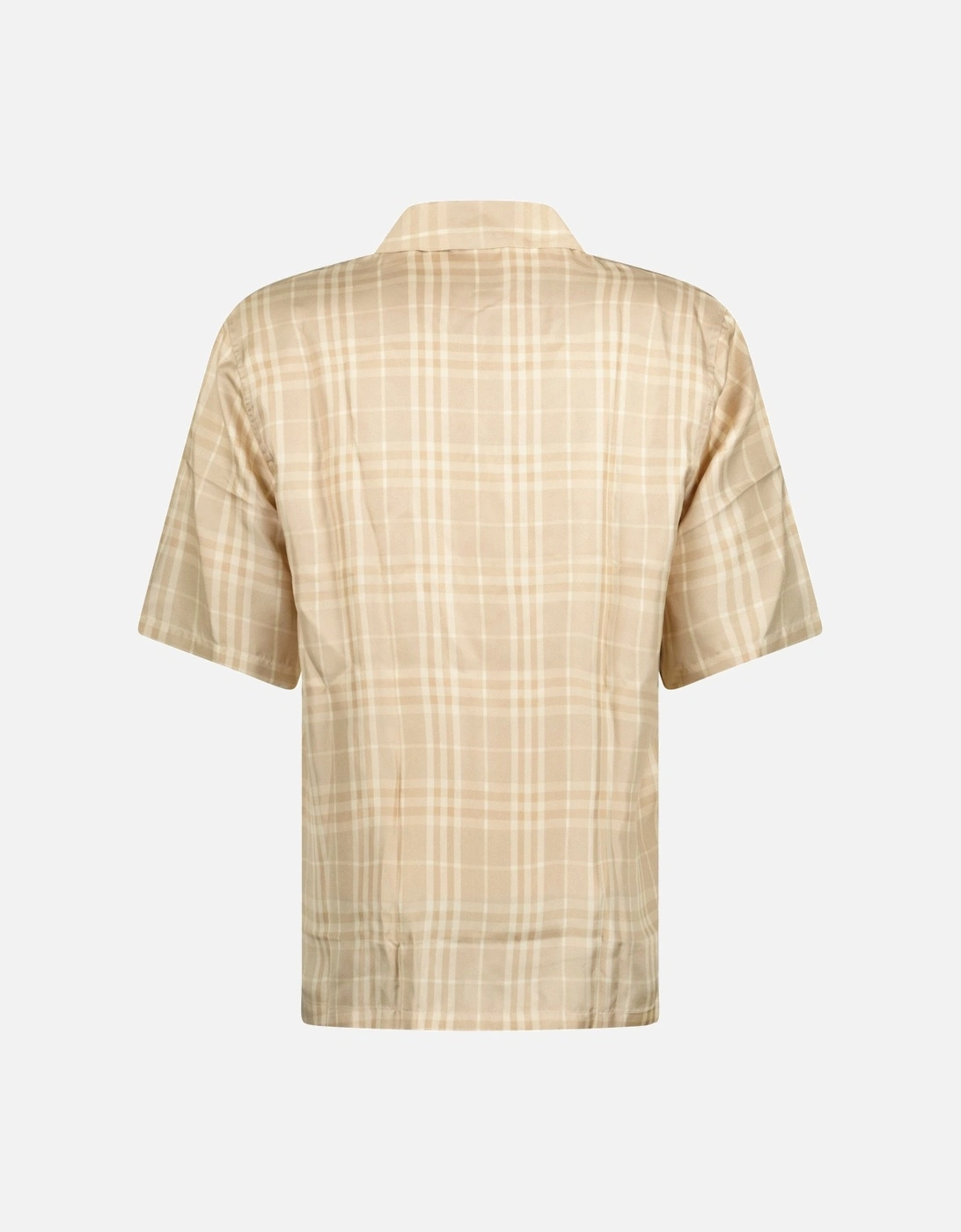 'Prestonwood' Silk Button Up Check Shirt Beige