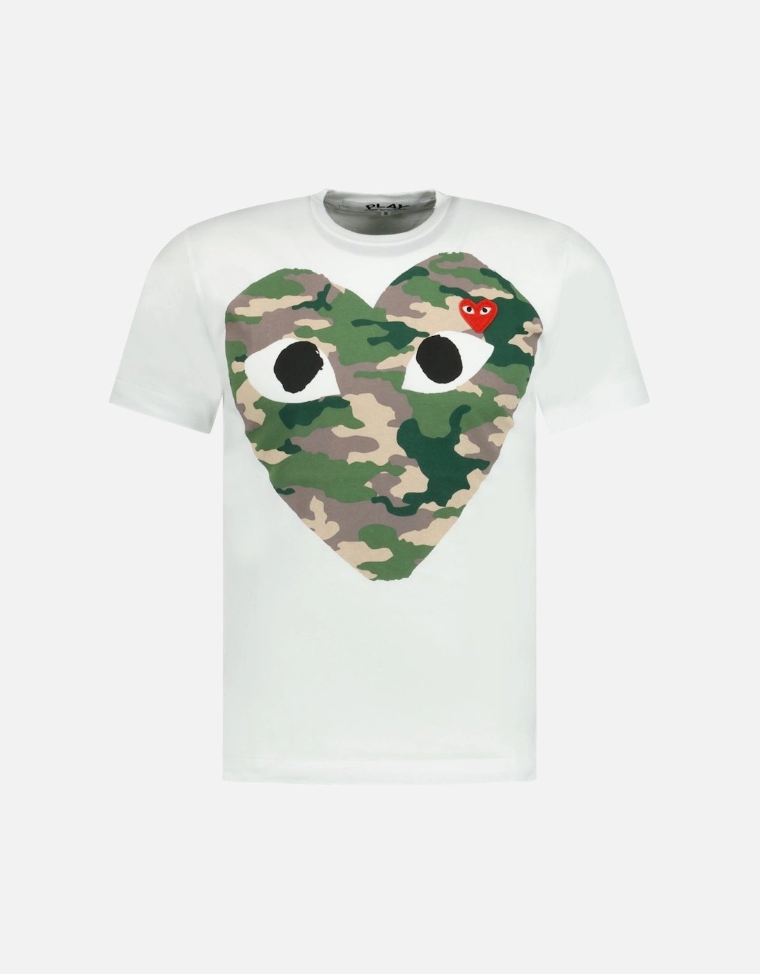 Big Camo Print Red Heart T-Shirt White, 3 of 2