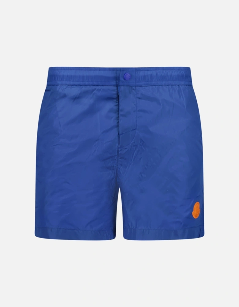 Logo Swim Shorts Blue & Orange Logo