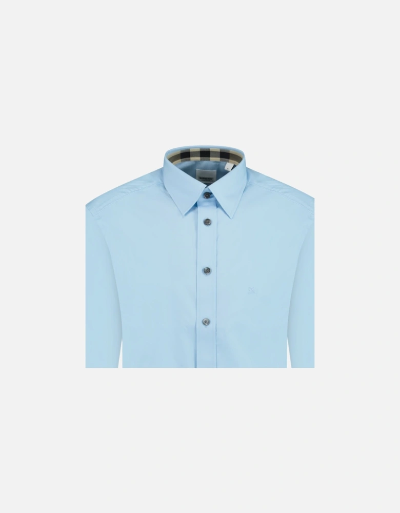 Classic Check Neck Cambridge Shirt Light Blue