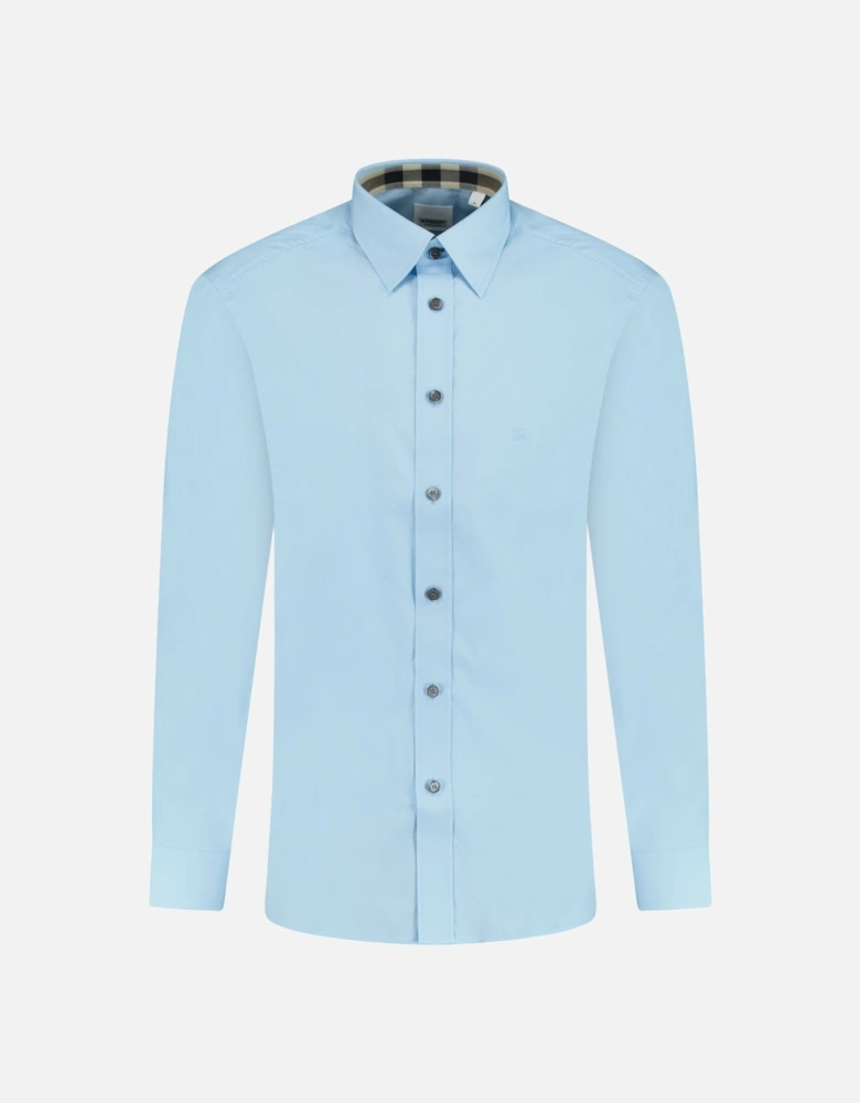 Classic Check Neck Cambridge Shirt Light Blue