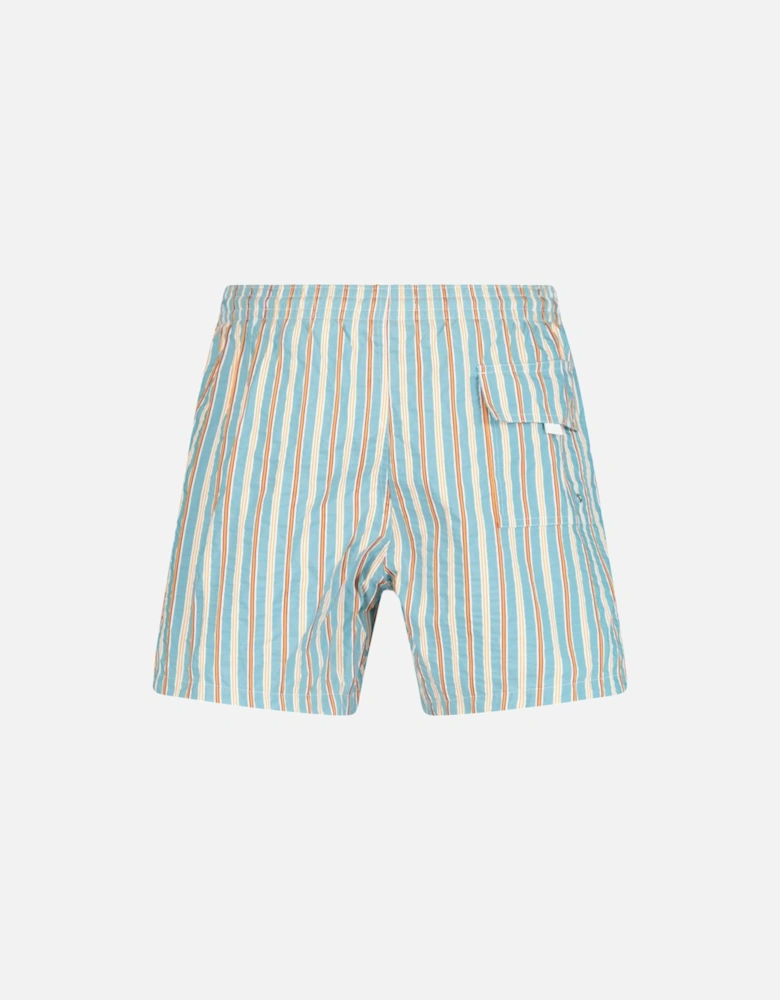 Stripe Swim Shorts Blue, Orange & White