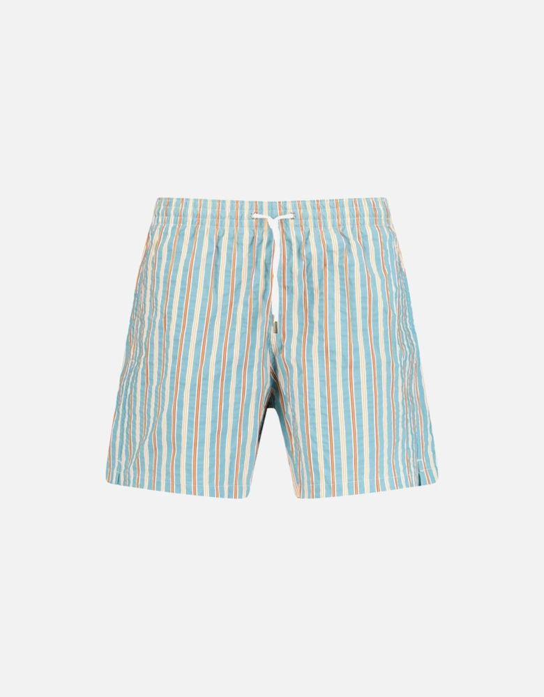 Stripe Swim Shorts Blue, Orange & White