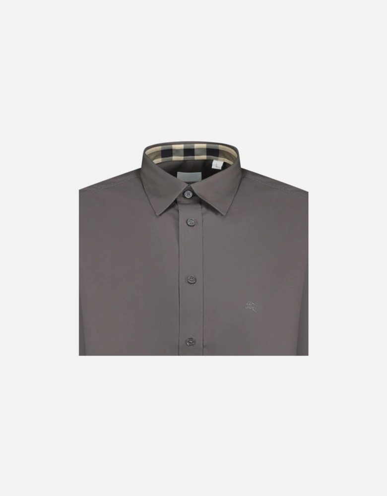 Classic Check Neck Cambridge Shirt Grey