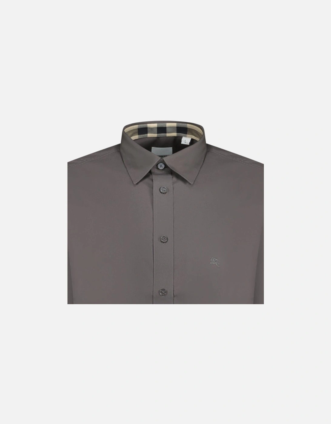 Classic Check Neck Cambridge Shirt Grey