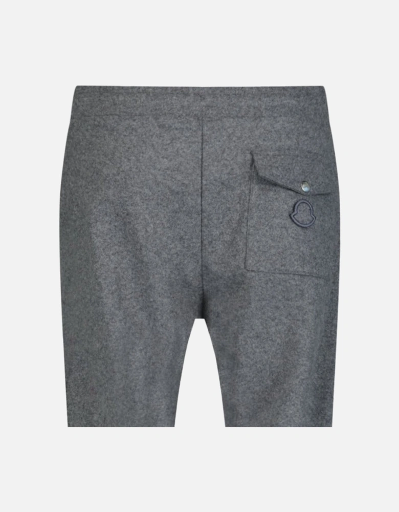 Wool Fleece Logo Sweatpants Grey