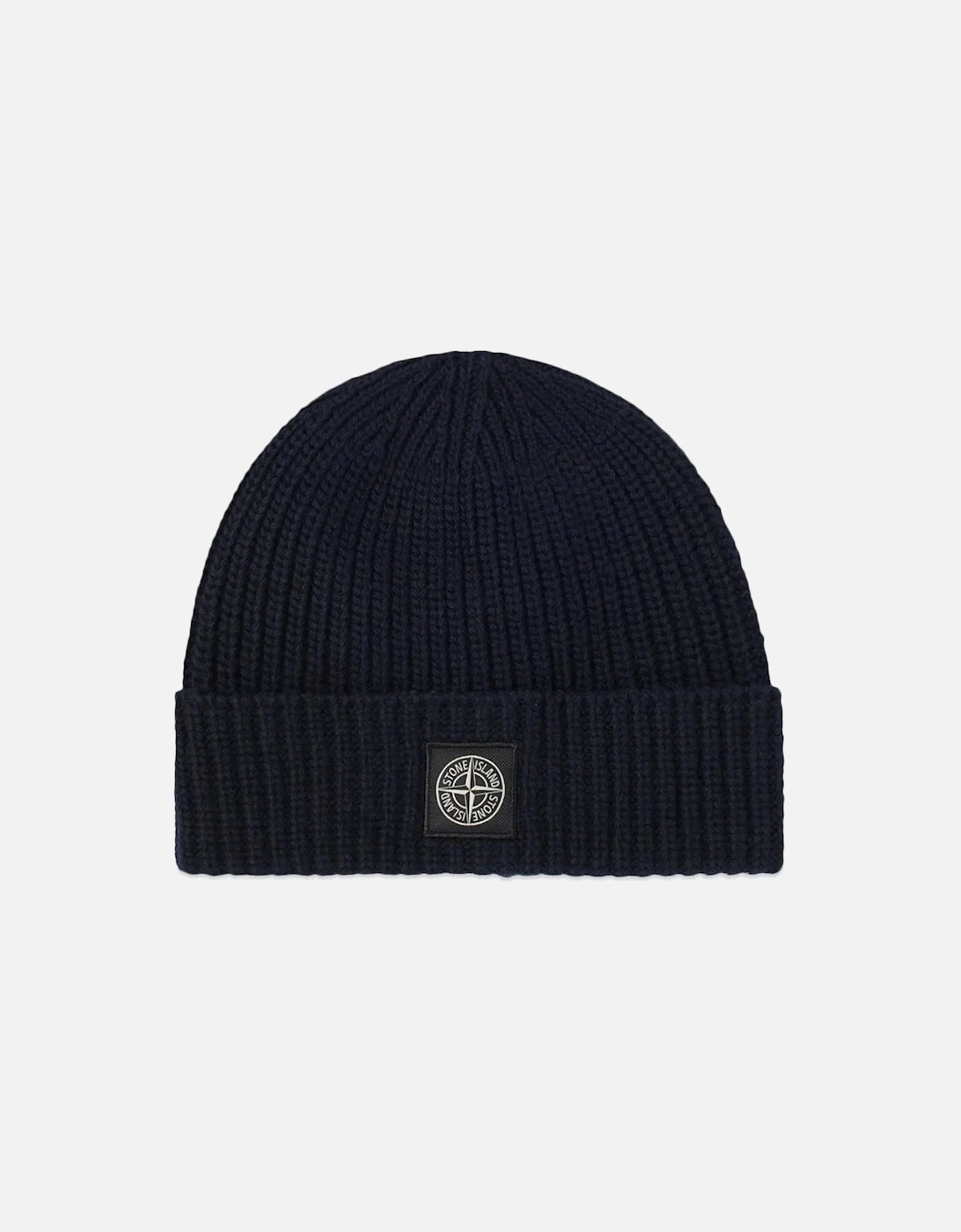 Stone Island Men's Blue Navy Wool Beanie With Compass Patch - Image 4