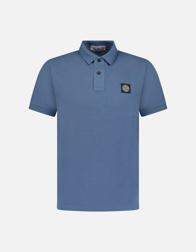 Patch Polo T-Shirt Slim Fit Avio Blue