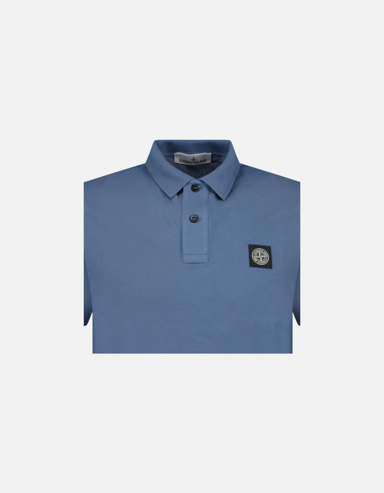 Patch Polo T-Shirt Slim Fit Avio Blue