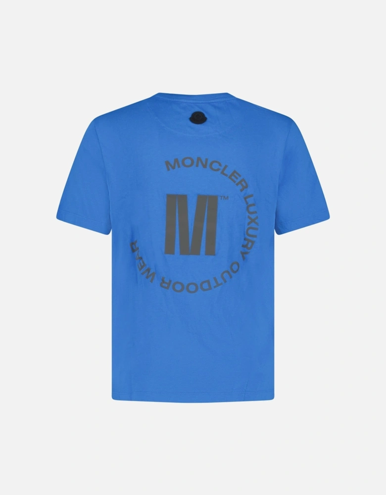 Embroidered Outdoor Wear T-Shirt Blue