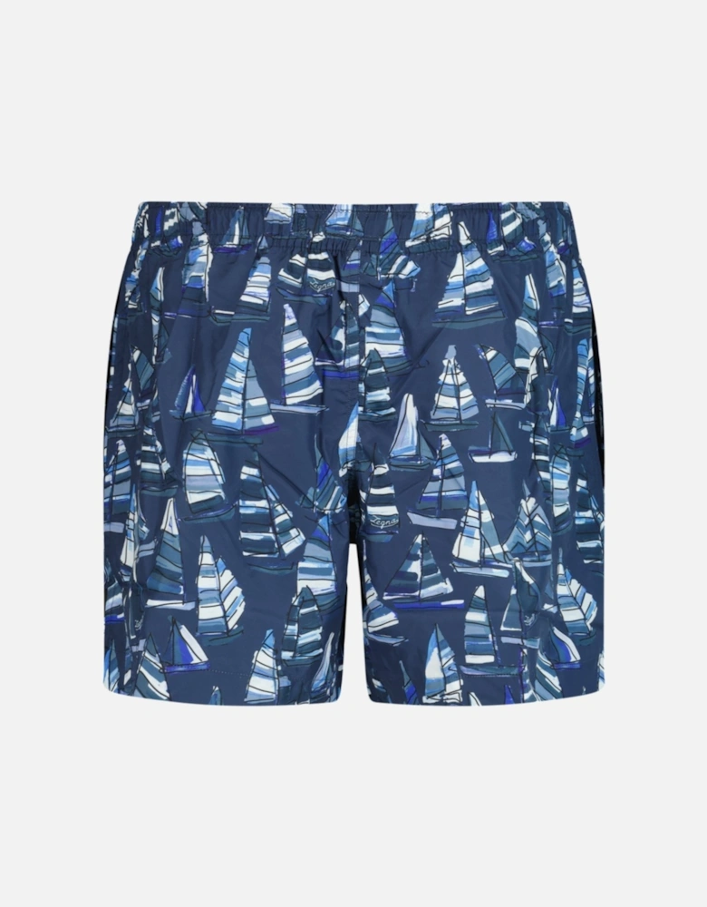 Sailing Print Swim Shorts Blue