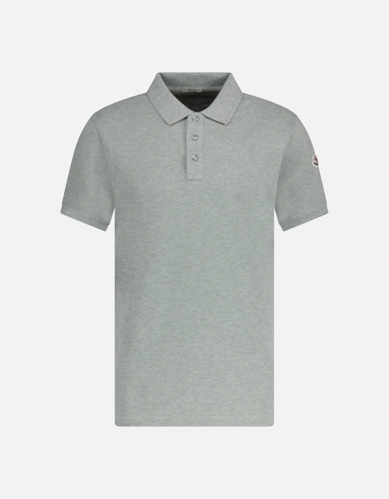 Stripe Collar Cotton Polo T-Shirt Grey