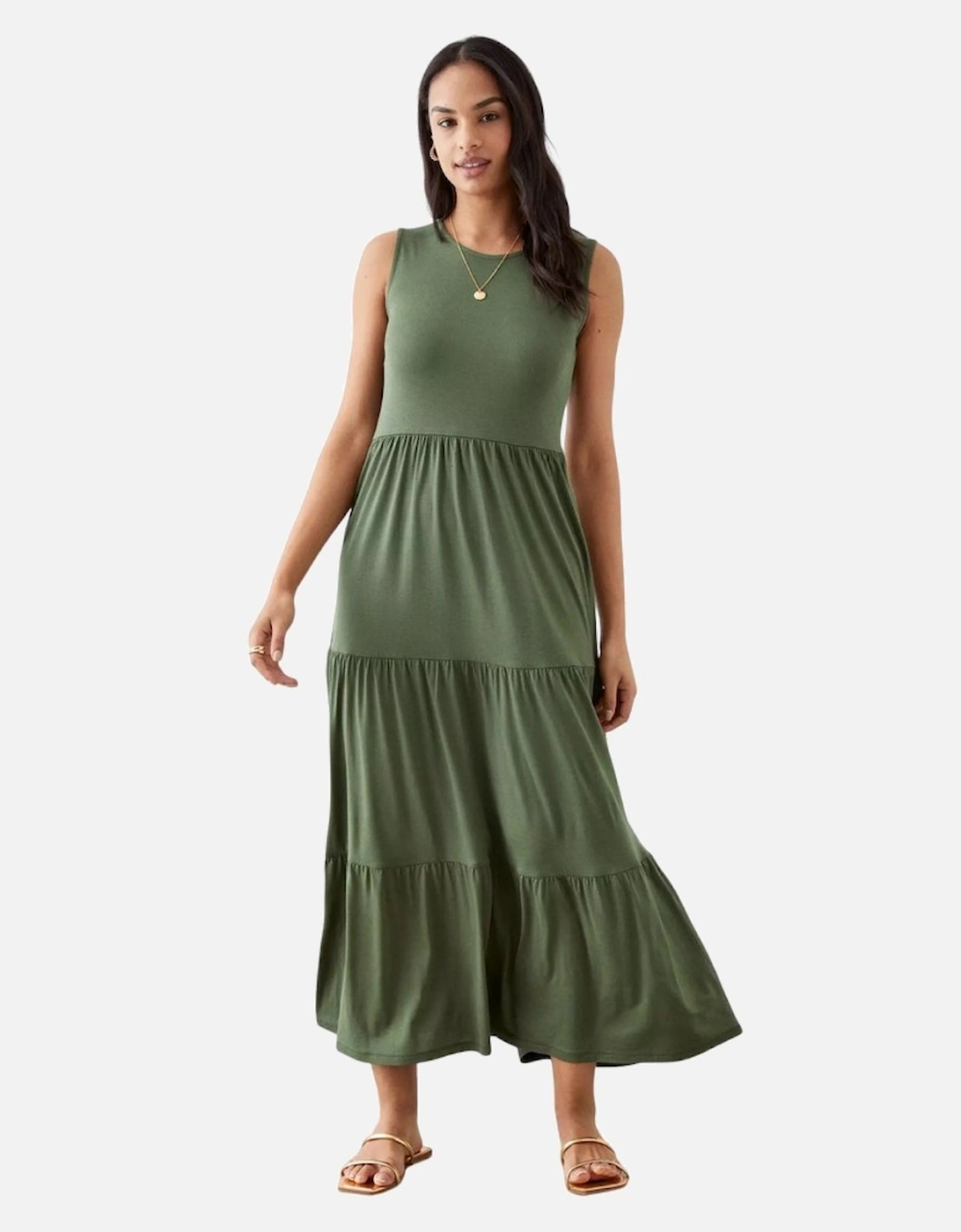 Womens/Ladies Tiered Maxi Dress, 4 of 3